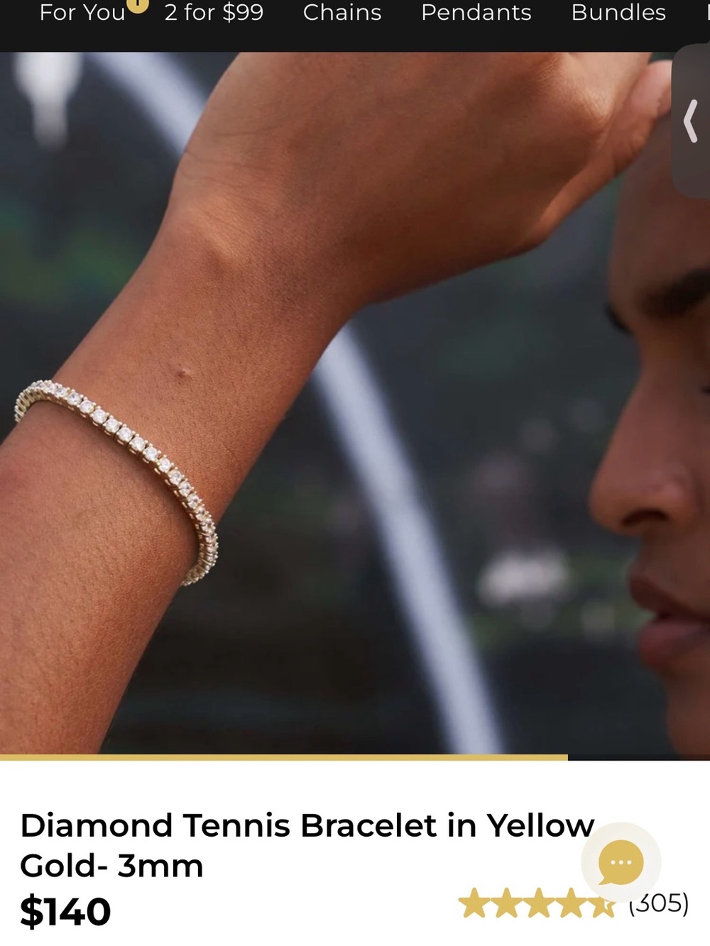 3mm Yellow Gold Tennis Bracelet - Sparkling Classic